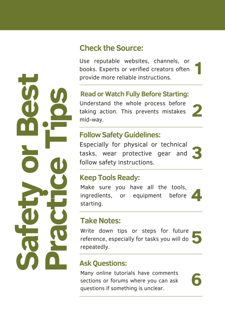 Safety or Best-Practice Tips